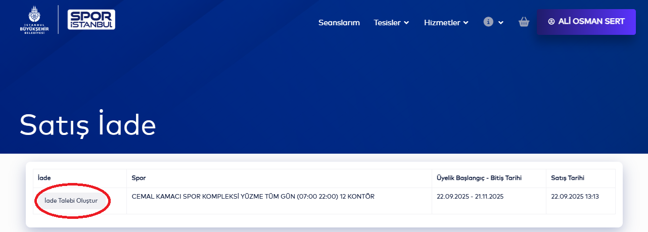 Seans Seçim Listesi